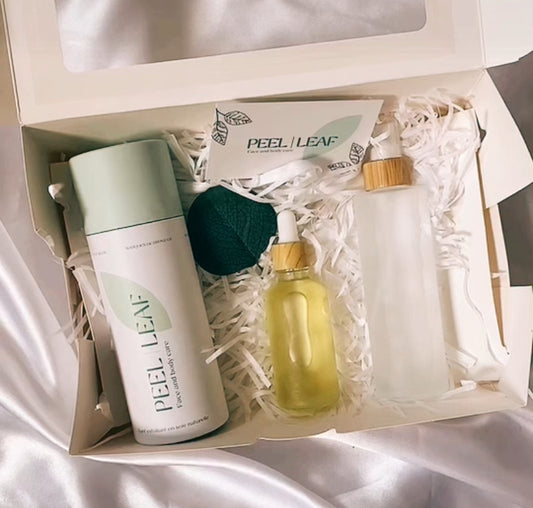 Box Soin Douceur – Gant exfoliant en soie & soins hydratants naturels